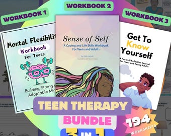 Teen Mental Health Workbook Bundle: Flexibility, Coping Skills, Reframing Thoughts, Perspective Building, Self-Awareness - Download & Print