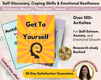 Teen Cognitive Enrichment Bundle  (Self-Esteem, Perspective, Anxiety, Identity) | CBT - DBT- Coping Skills 3 Printable PDFs