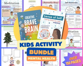 Kids Mental Health Workbook Bundle | Coping Skills, Mental Flexibility (Digital Download)