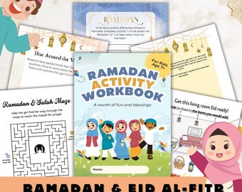 Ramadan & Eid Activity Workbook for Kids | Islamic Culture For Children Featuring 67 interactive activity sheets.