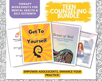 Teen Counseling Workbook Bundle – Anxiety & Self-Esteem (Digital Download)