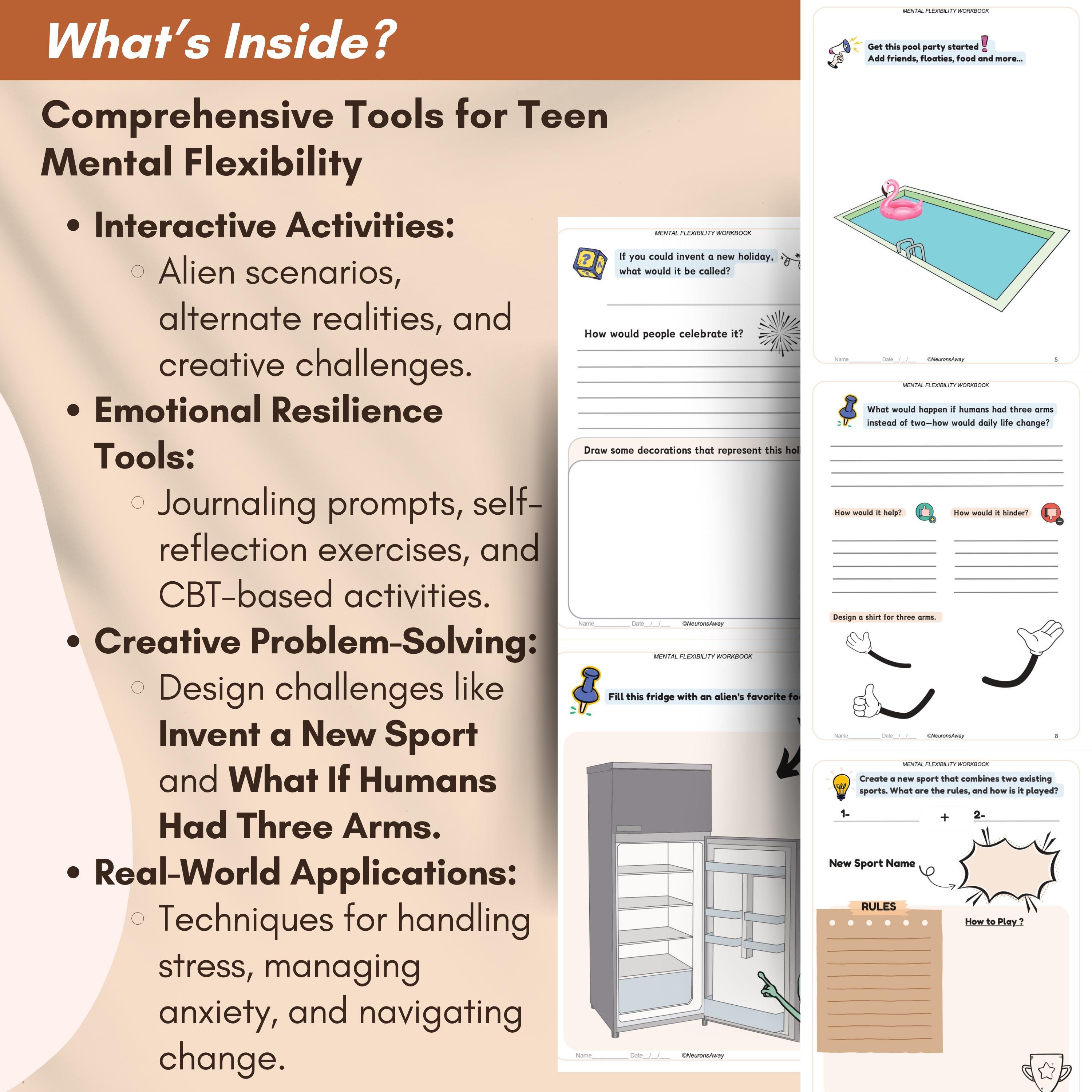 Mental Flexibility Workbook for Teens, CBT/DBT, Coping Skills (digital ...