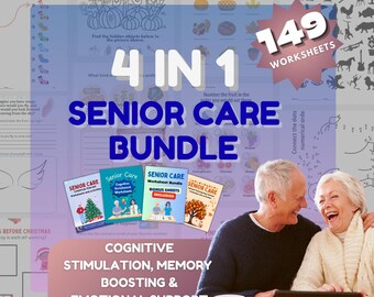 Senior Care Activity Bundle | Cognitive & Memory Worksheets (Digital Download)