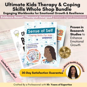 Kids Therapy Bundle | Kids Coping Skills | Kids Social Emotional Learning | Mindfulness for Kids | Therapy Worksheets | Kids Anxiety Tools