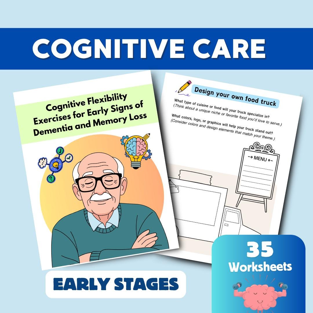 Cognitive Enrichment Worksheets for Early Signs of Dementia & Mild
