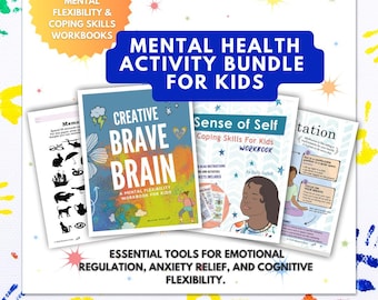 Kids Therapy Workbook Bundle | Coping Skills Workbook | Emotional Regulation | Anxiety Tools | CBT Worksheets | Growth Mindset | SEL | PDF