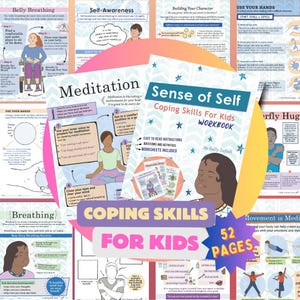 Habilidades de afrontamiento para niños: libro de trabajo de TCD para niños, manejo de la ira, alivio del estrés y habilidades de TCD / herramientas para la ansiedad y hojas de trabajo de terapia para edades de 6 a 12 años