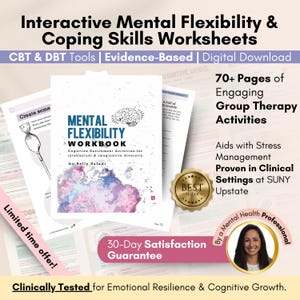 CBT & DBT Worksheets Bundle Teens | Teen Mental Health Workbook |Teen Anxiety Coping, Teen ADHD and Self-Esteem Tools |Teen Therapy Workbook