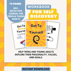 Self-Discovery Workbook for Teens & Adults | Improve Emotional Intelligence, Mental Well-Being | Self esteem Self Regulating