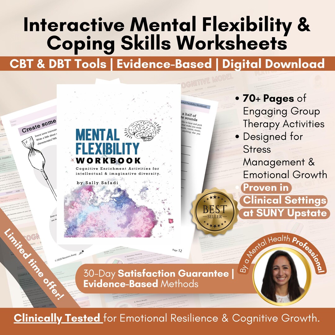 CBT & DBT Mental Health Workbook | Coping Skills, Anxiety Relief ...