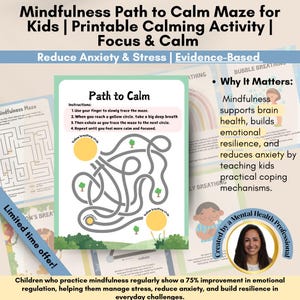 Mindfulness Maze for Kids – Calm Down Activity, SEL Printable (Digital Download)