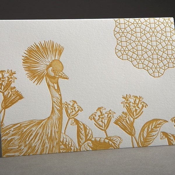 Geo Crane - Letterpress Card