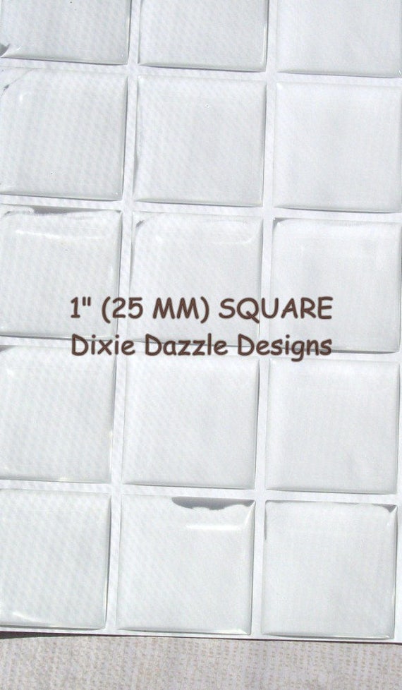 Tiles Domes Dots Seals 35mm Square Clear Epoxy Stickers FREE SHIPPING