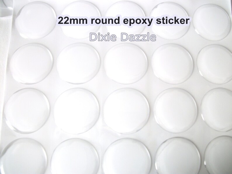 Round epoxy stickers 20 22mm circle epoxy dot domed Etsy