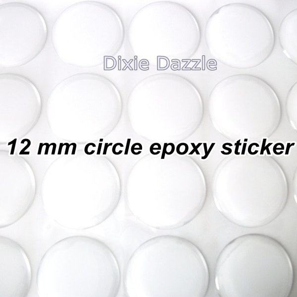 Circle epoxy Earring cabochon, 20 pcs 12mm epoxy seal, small epoxy sticker for jewelry, tie tack, lapel pin, resin cabochon, USA seller