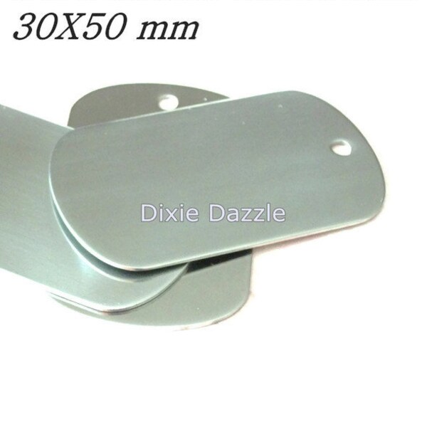 50 stainless steel metal Dog Tags, military Size 50x30, 30x50, for laser engraving, Jewelry Pendant, key chain, blank dogtag