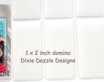 50 domino seals 25x50mm (approx.1x2 inch) DOMINO size clear epoxy stickers, domed cover cabochon for pendants, key rings