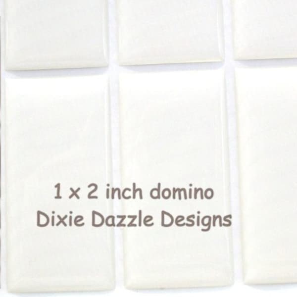 20 domino seals 25x50mm (1x2 inch) DOMINO size clear epoxy stickers, domed cover cabochon for pendant jewelry