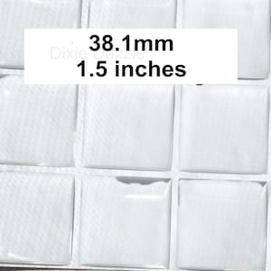 40pcs of 38.1 (approx. 1.5 inch) square epoxy stickers, large clear square cabochons, self adhesive pocket mirror, photo jewelry seal