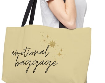 Borsa tote Weekender con bagaglio emozionale, borsa a tracolla personalizzata, regali di viaggio, borsa in tela personalizzata, regali carini per lei, borse da addio al nubilato, borsa carina