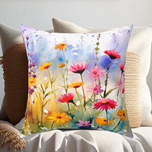 Floral Pillow For Flower Lover For Her Bedroom Accent Pillow For Cottage Core Style Throw Pillow For Housewarming Gift Country Style Pillow
