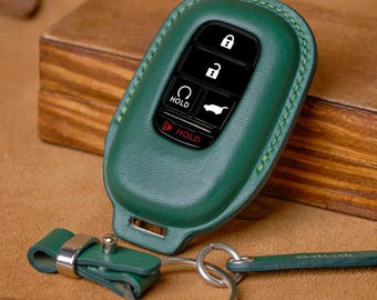 Capa para chave CR-V HR-V, estojo de couro artesanal compatível com LX, Sport, EX-L EX, presente perfeito para amantes de carros, acessórios automotivos.
