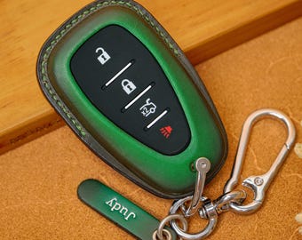 Funda de cuero para llave de coche Chevy Malibu para Chevrolet Traverse Trailblazer Blazer Trax Equinox, llavero personalizado, regalo, accesorio para coche