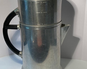 Vintage Wear-Ever Drip Coffee MAKER/POT, Estufa Top #969 Aluminio Completo EE.UU.
