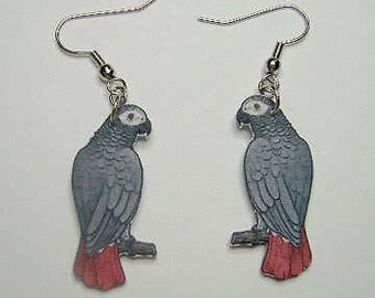 African Grey Parrot Jewelry Sterling Silver Handmade African Grey Parrot Photo Locket AFG13X-V