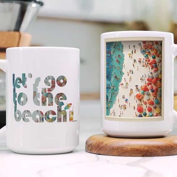 Beach Coffee Mug Beach House gift Venice Beach Honolulu Oahu Kaua'i Gulf Shores Malibu Destin Siesta Key Clearwater Beach