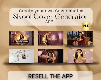Skool Cover Photo Generator App | AI Cover Creator with PLR | White Label App to Resell | Skool Group Banner Maker | Course Branding Tool