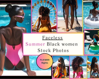 Summer Black Women Faceless Stock Photos: PLR/MRR Images