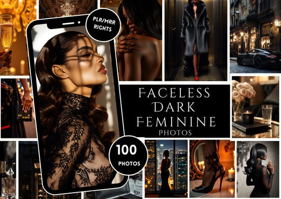 Dark Feminine Faceless Stock Photos: Luxury Aesthetic, MRR (100+ Images)