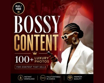 Bossy Photo Bundle | 100+ Luxury Brand Photos for Content Creators | PLR MRR Stock Images | Boss Babe Content Kit | Instagram Content Bundle
