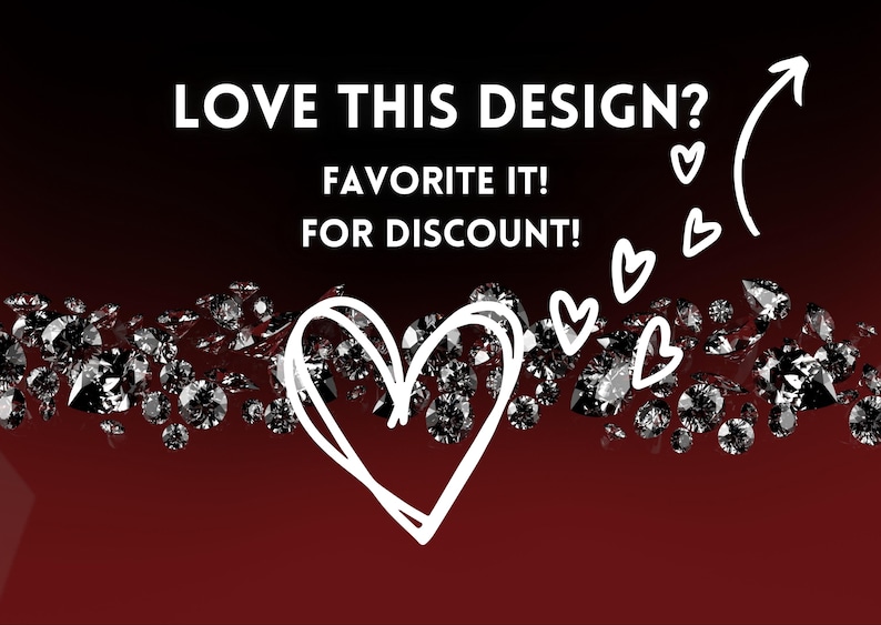 May include: A white heart with a handwritten style is surrounded by sparkling silver diamonds. The text "LOVE THIS DESIGN? FAVORITE IT! FOR DISCOUNT!" is written in white on a black background.