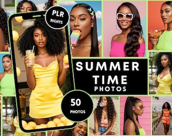 Summer Melanin Stock Photos: Beauty & Hair Photos (50 PLR Images)