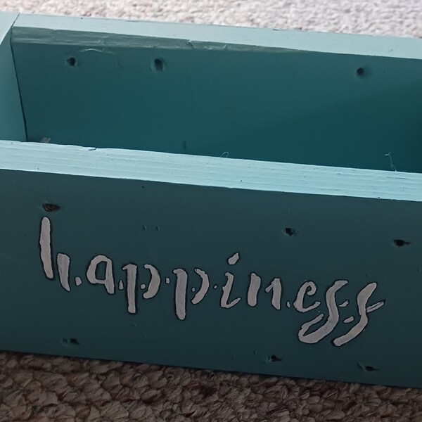 wooden decorative container "Family" and "Happiness" farmhouse style