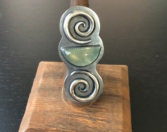 Prenhite Upcycled Silver Spirals Ring - US 8.5