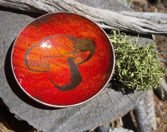 Mushroom - Toadstool - Shroom - Fungi - Mycology “Little Bowl” Ring Trinket Bowl - Copper and Enamel with Copper Luster