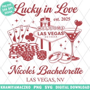Lucky in Love Las Vegas Bachelorette Shirt 2025, Custom Vegas Bach Party Tee, Retro Casino Theme Girls Trip, Gambling Wedding Squad