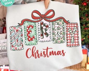 Coquette Merry Christmas PNG, Preppy Bow Retro Christmas Tree PNG, Red Pink Hand Drawn Whimsical Frame, Gingham Tartan Candy Cane Png Doodle