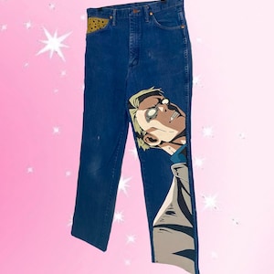 Painted Jeans Anime - Etsy Painted Jeans Anime - Etsy