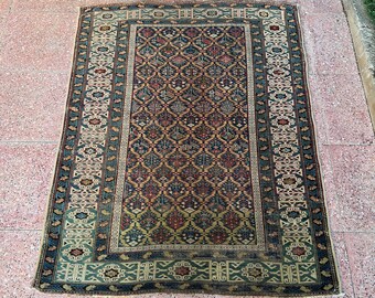 4x5 Antique Caucasian Rug