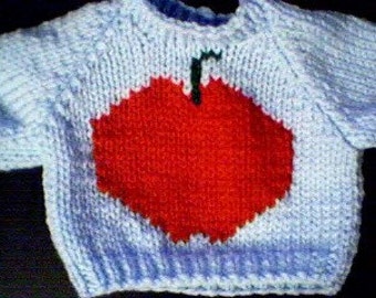 Handmade Apple Sweater for 17-18 inch Build A Bear for Back To School