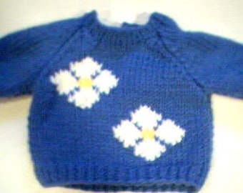 Handmade Spring Two Flowers Sweater for 16 inch Cabbage Patch Kid Doll