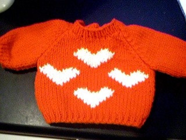 Handmade Valentine Four Hearts Sweater for 18 inch American Girl Doll image 1