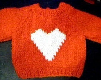 Handmade Valentine Heart Sweater for 18 inch American Girl Doll