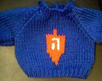 Handmade Jewish Dreidel Hanukkah Sweater for 17-18 inch Build A Bear