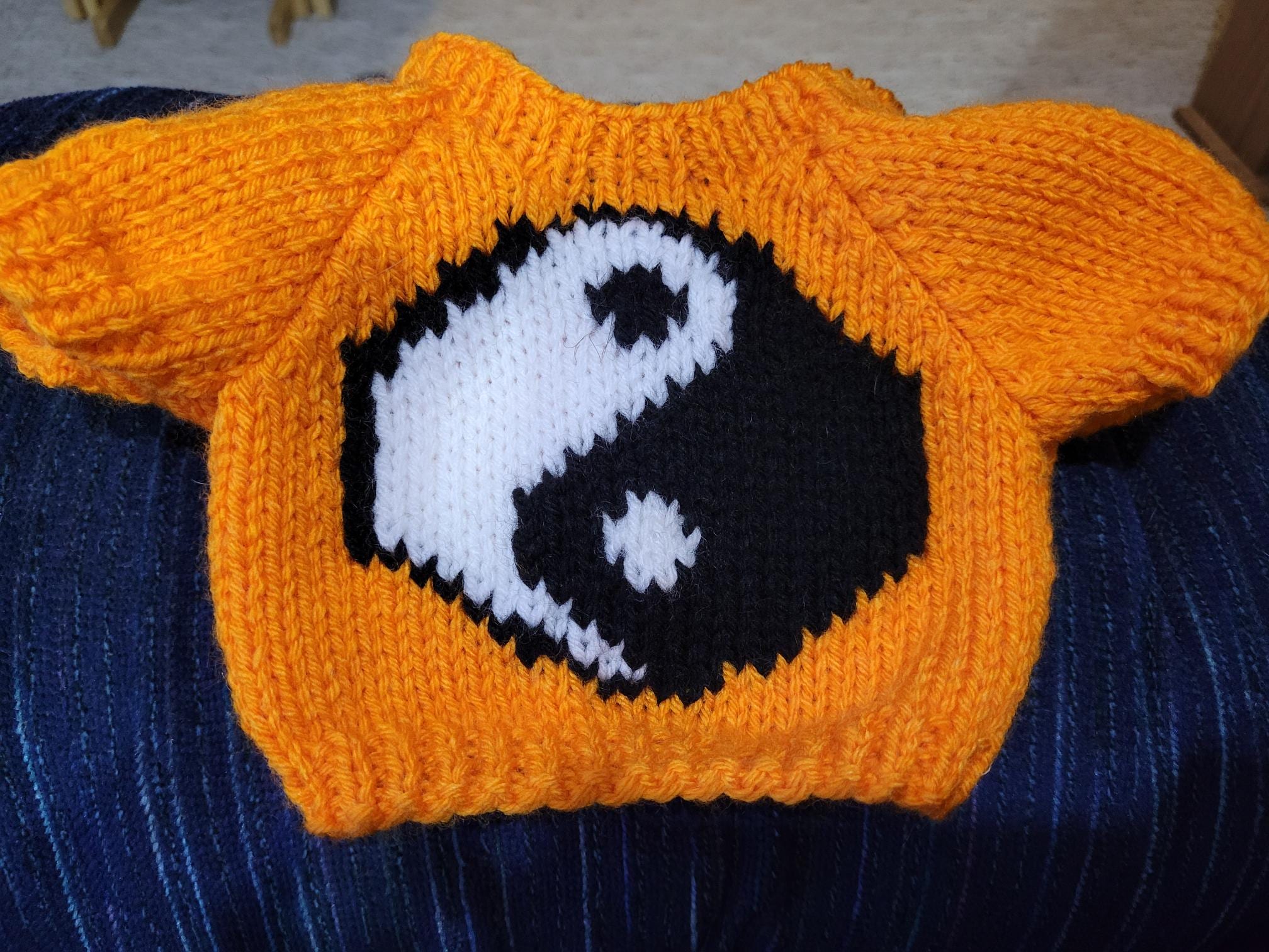 Handmade Custom Yin Yang Design Sweater for 17-18 inch Build A Bear