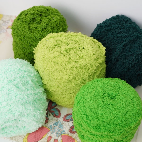 Série verte 5 couleurs - 100 g de laine pour ours en peluche, Phildar DOUCE, laine douce pour bébé, laine poilue, laine pelucheuse, laine pour jouet, laine pour enfants